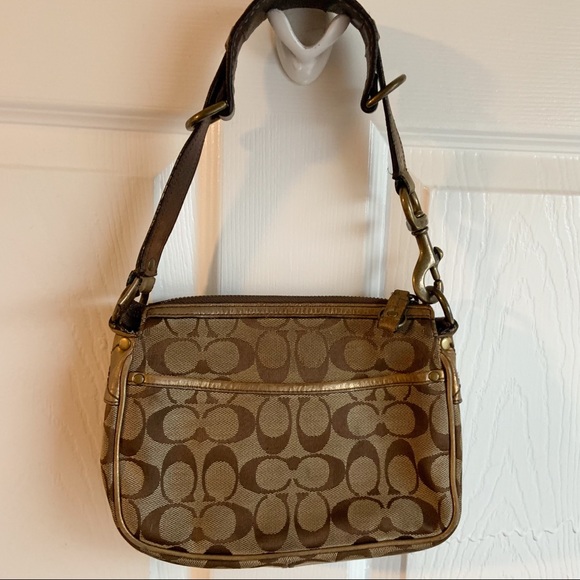 Coach Suede Leather Jacquard Logo Purse Handbag - Picture 3 of 9